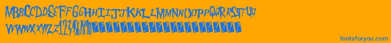 Meatmarket Font – Blue Fonts on Orange Background