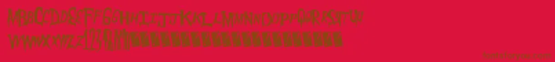 Meatmarket-Schriftart – Braune Schriften auf rotem Hintergrund