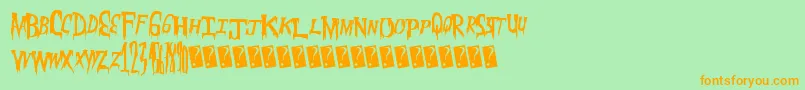 Meatmarket Font – Orange Fonts on Green Background