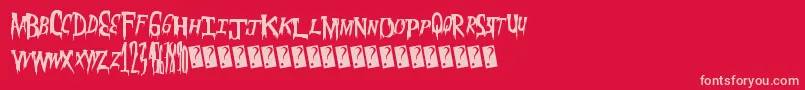 Meatmarket Font – Pink Fonts on Red Background