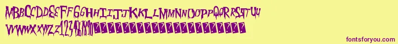 Meatmarket Font – Purple Fonts on Yellow Background
