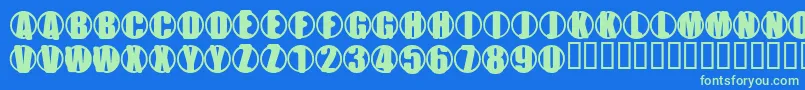 YchromeMutant Font – Green Fonts on Blue Background