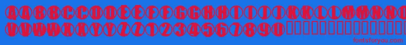 YchromeMutant Font – Red Fonts on Blue Background