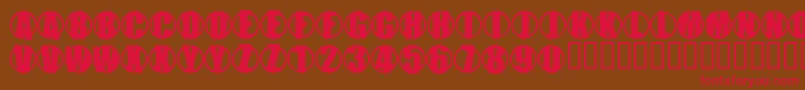 YchromeMutant-Schriftart – Rote Schriften auf braunem Hintergrund