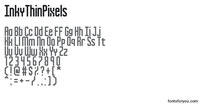 InkyThinPixels Font – alphabet, numbers, special characters