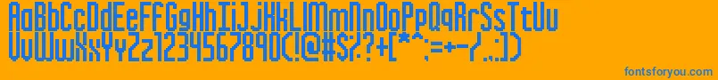 Шрифт InkyThinPixels – синие шрифты на оранжевом фоне