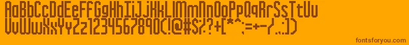 Czcionka InkyThinPixels – brązowe czcionki na pomarańczowym tle