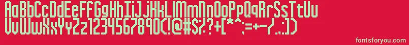 Police InkyThinPixels – polices vertes sur fond rouge