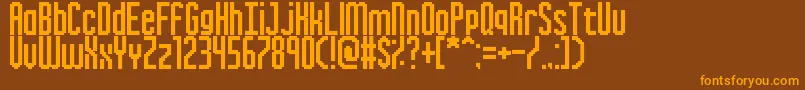 InkyThinPixels Font – Orange Fonts on Brown Background