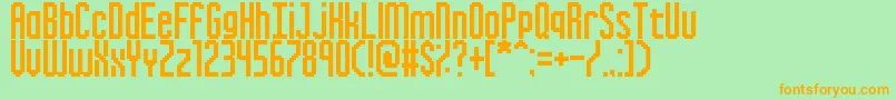 InkyThinPixels Font – Orange Fonts on Green Background