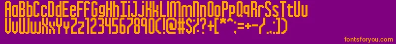 Czcionka InkyThinPixels – pomarańczowe czcionki na fioletowym tle