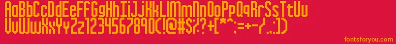 InkyThinPixels Font – Orange Fonts on Red Background