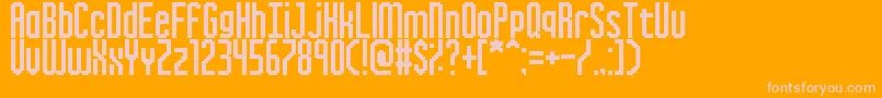 フォントInkyThinPixels – オレンジの背景にピンクのフォント