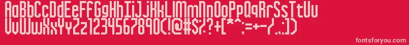 フォントInkyThinPixels – 赤い背景にピンクのフォント