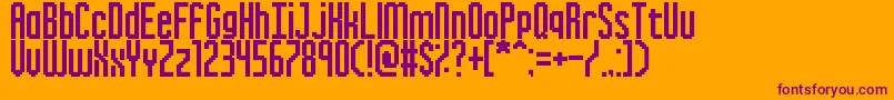 InkyThinPixels Font – Purple Fonts on Orange Background