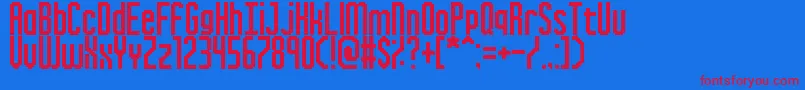 InkyThinPixels Font – Red Fonts on Blue Background