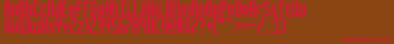 Fonte InkyThinPixels – fontes vermelhas em um fundo marrom