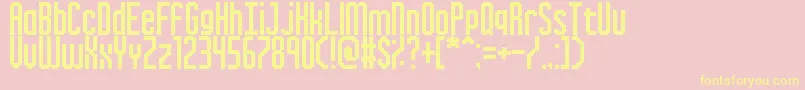 InkyThinPixels-Schriftart – Gelbe Schriften auf rosa Hintergrund