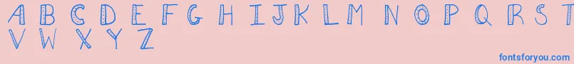 Aezdots Font – Blue Fonts on Pink Background