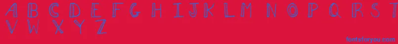 Aezdots Font – Blue Fonts on Red Background