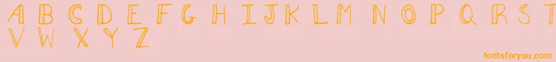 Aezdots Font – Orange Fonts on Pink Background