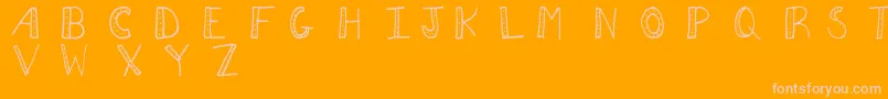 Aezdots Font – Pink Fonts on Orange Background