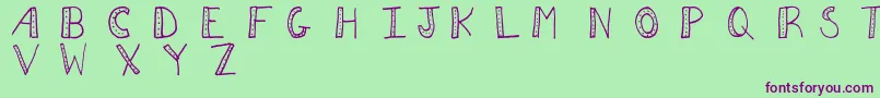 Aezdots-Schriftart – Violette Schriften auf grünem Hintergrund