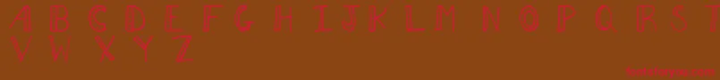 Aezdots Font – Red Fonts on Brown Background