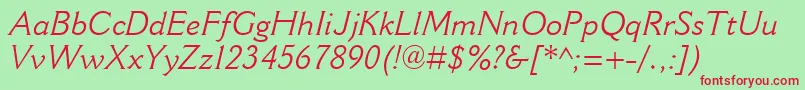 CantoriaMtItalic Font – Red Fonts on Green Background