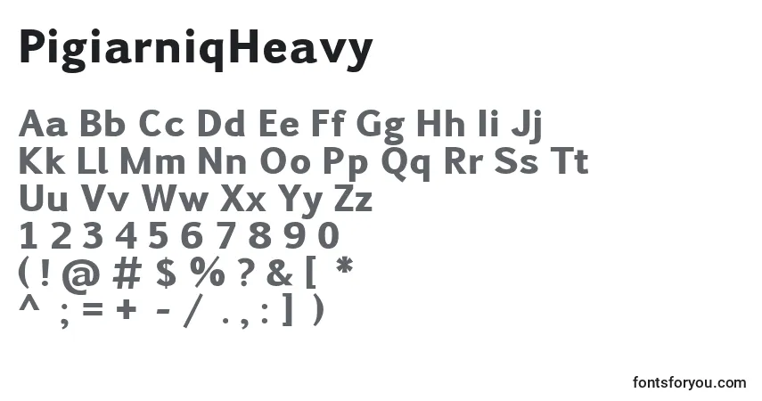 A fonte PigiarniqHeavy – alfabeto, números, caracteres especiais