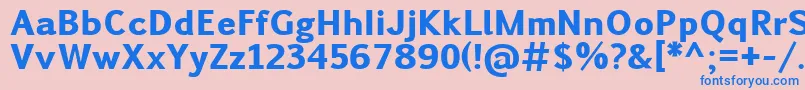 PigiarniqHeavy-Schriftart – Blaue Schriften auf rosa Hintergrund