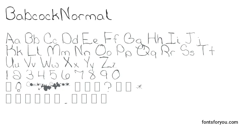 Fuente BabcockNormal - alfabeto, números, caracteres especiales