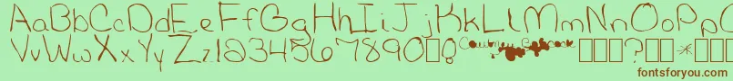 BabcockNormal Font – Brown Fonts on Green Background
