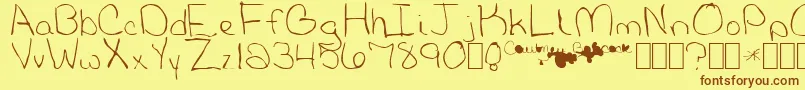 BabcockNormal Font – Brown Fonts on Yellow Background
