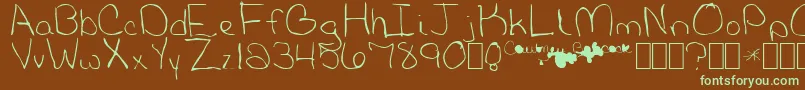 BabcockNormal Font – Green Fonts on Brown Background