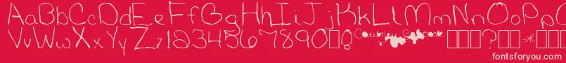 BabcockNormal Font – Pink Fonts on Red Background