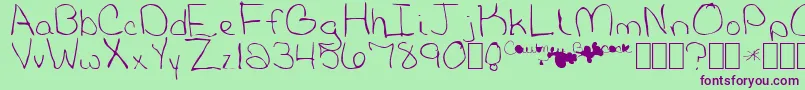 BabcockNormal Font – Purple Fonts on Green Background