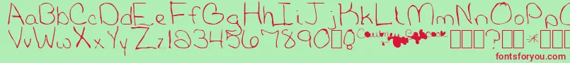 BabcockNormal Font – Red Fonts on Green Background