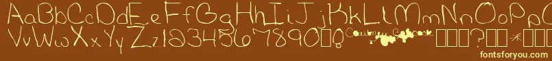 BabcockNormal Font – Yellow Fonts on Brown Background