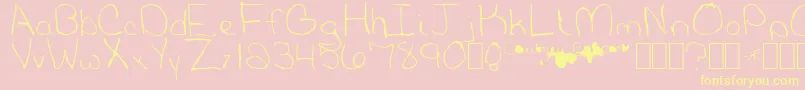 BabcockNormal Font – Yellow Fonts on Pink Background
