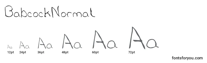 BabcockNormal Font Sizes