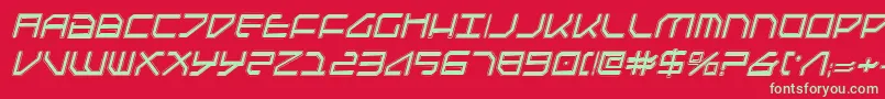 FederapolisCollegeItalic Font – Green Fonts on Red Background