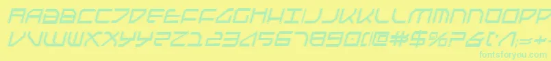 フォントFederapolisCollegeItalic – 黄色い背景に緑の文字