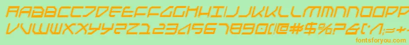 Шрифт FederapolisCollegeItalic – оранжевые шрифты на зелёном фоне