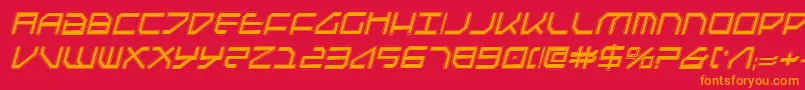 フォントFederapolisCollegeItalic – 赤い背景にオレンジの文字