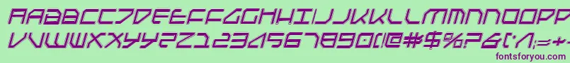 FederapolisCollegeItalic Font – Purple Fonts on Green Background