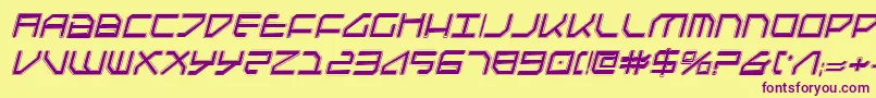 FederapolisCollegeItalic Font – Purple Fonts on Yellow Background