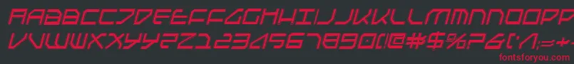 フォントFederapolisCollegeItalic – 黒い背景に赤い文字