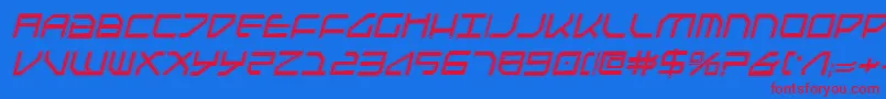 FederapolisCollegeItalic Font – Red Fonts on Blue Background