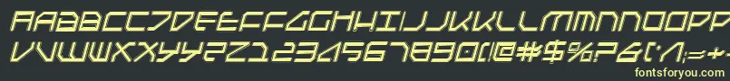FederapolisCollegeItalic Font – Yellow Fonts on Black Background